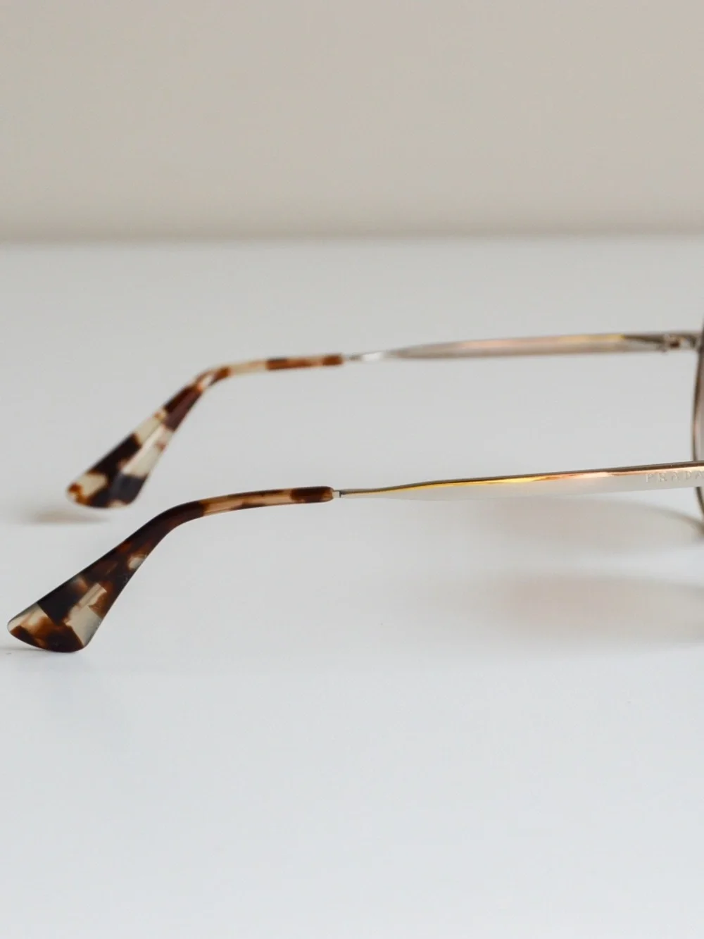 Prada Cinema SPR51S UFH-4O0 Round Sunglasses Silver Brown Gradient w/ Case